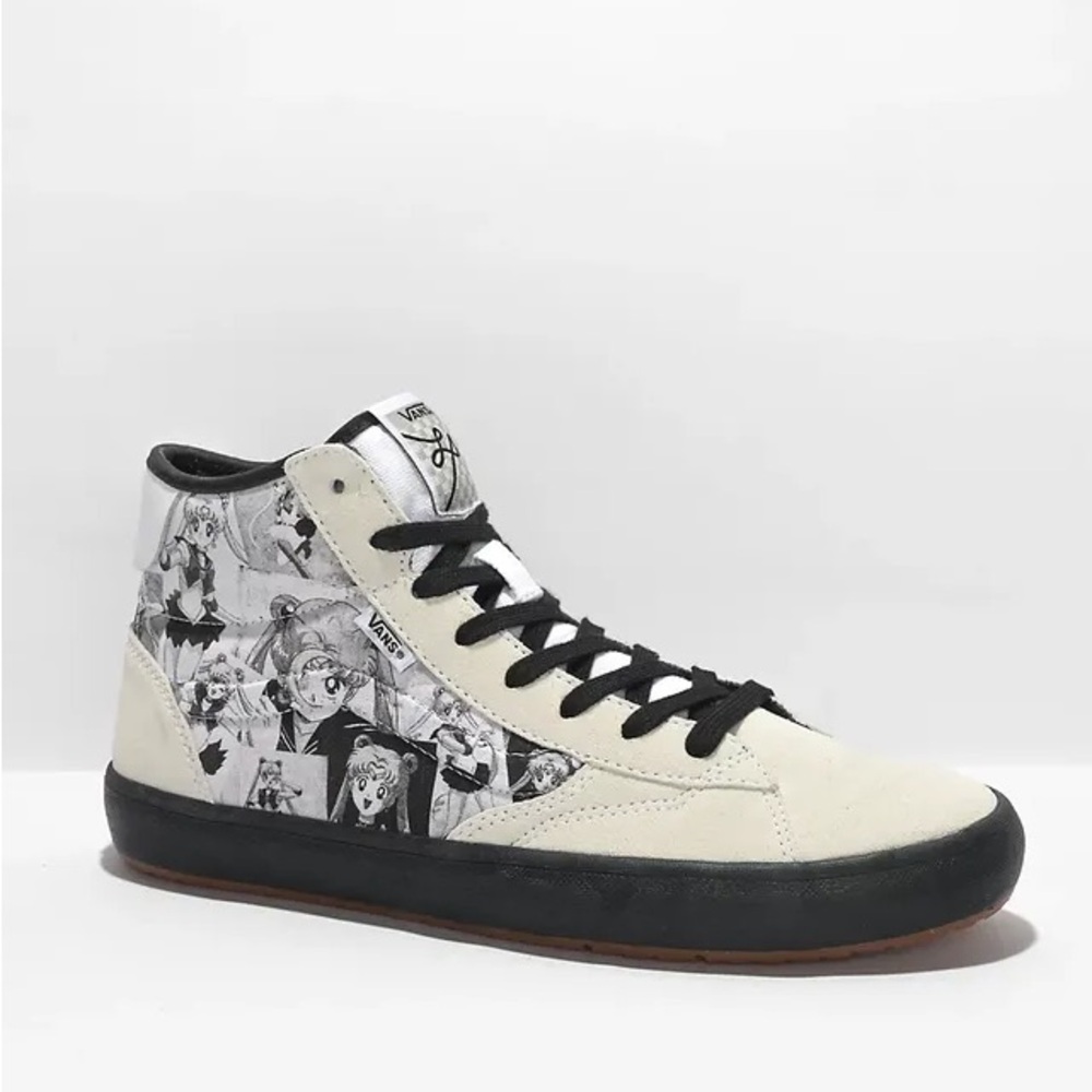 Vans x Sailor Moon The Lizzie Black & White High Top Skate Shoe W 9 | Men 7.5